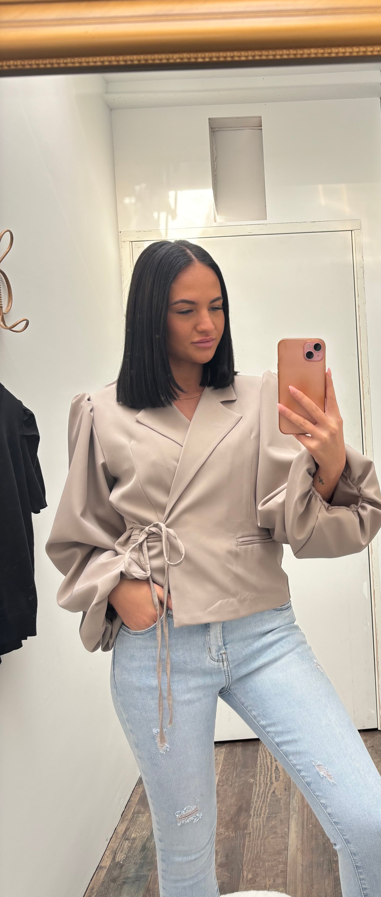 Strik blazer | Taupe