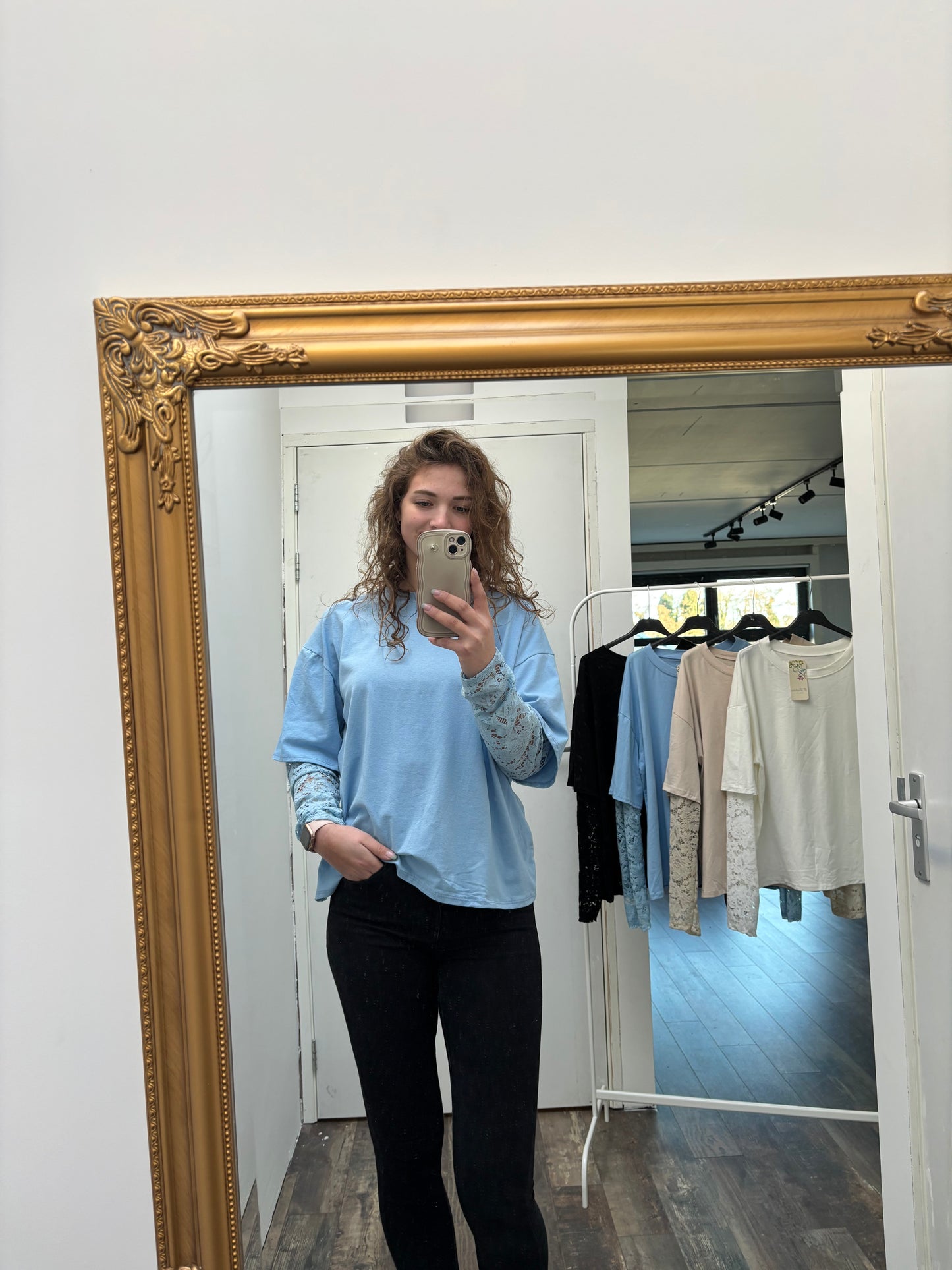 Lace T-shirt | Licht Blauw