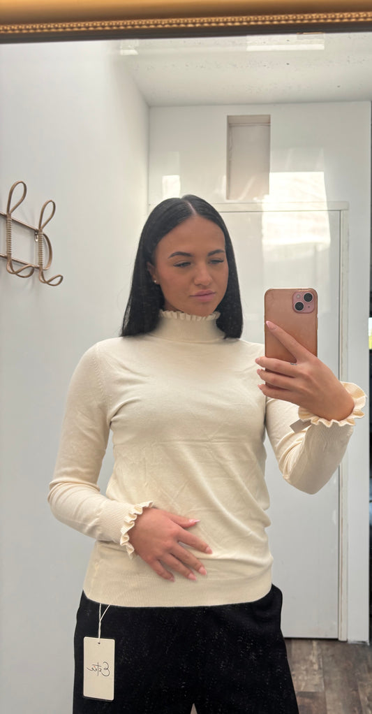 Ruffel colletje| Beige