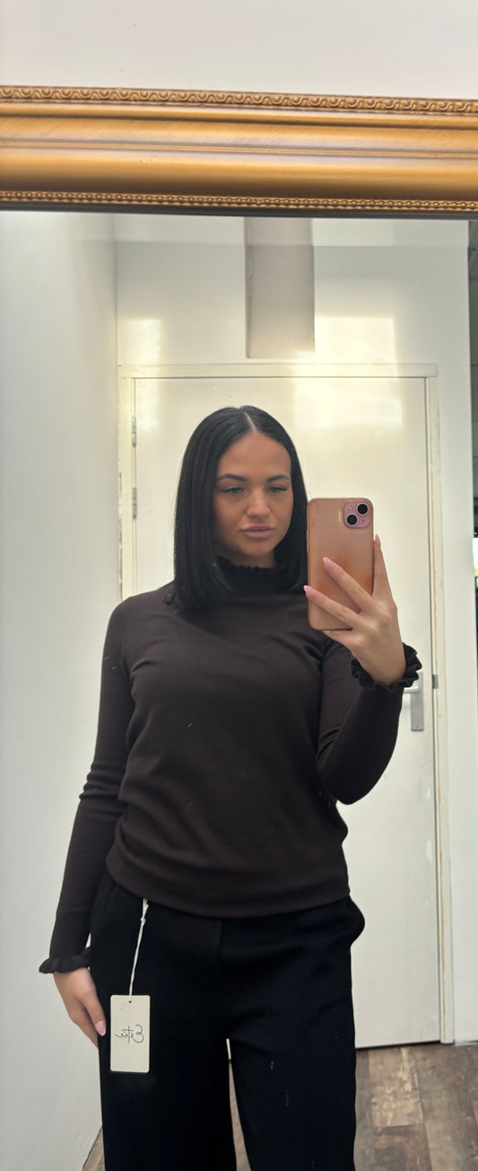 Ruffel colletje |Bruin