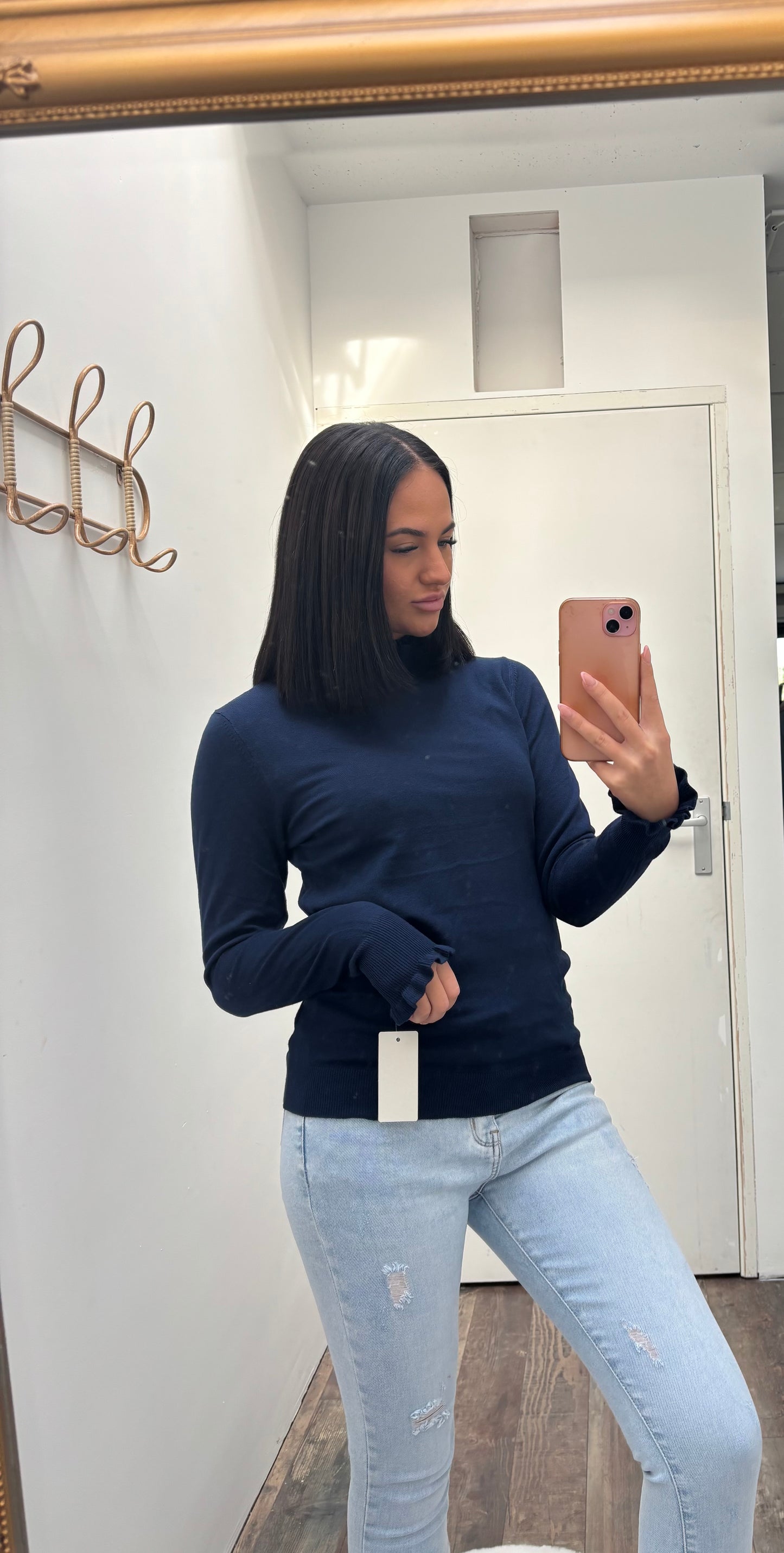 Ruffel colletje | Donker blauw