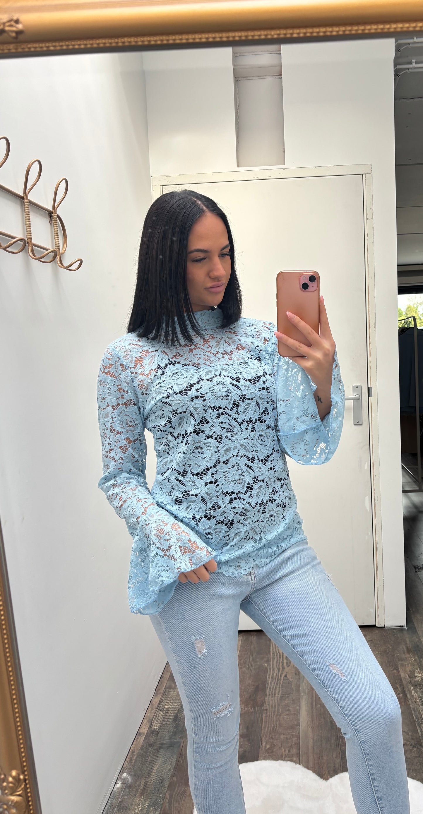 Kanten Top | Licht blauw