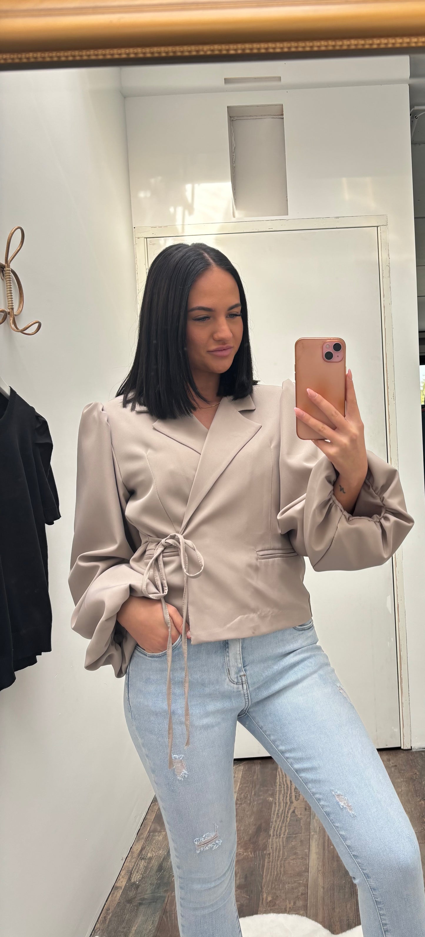 Strik blazer | Taupe