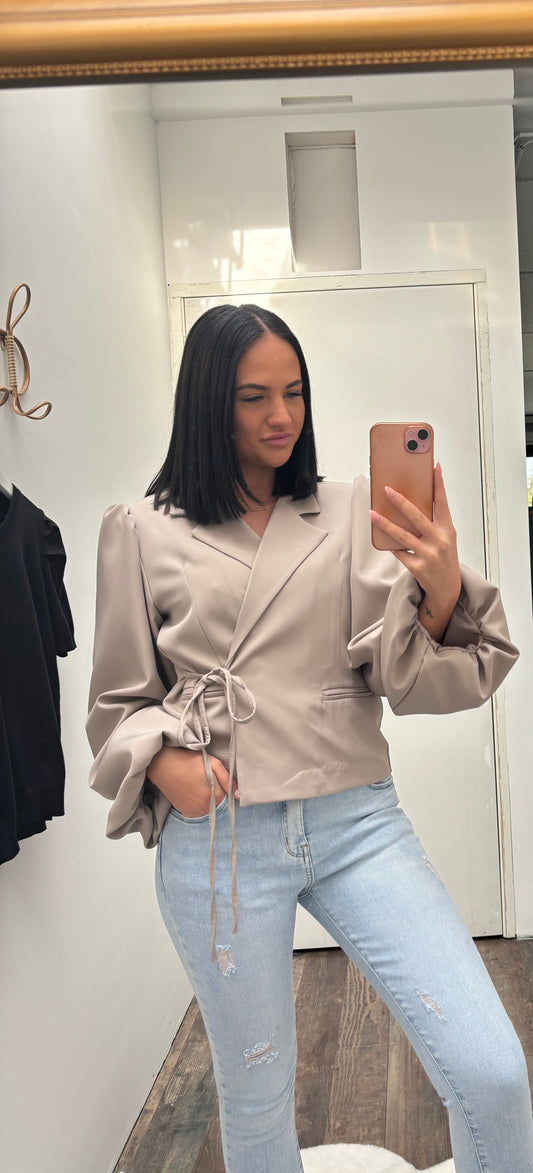 Strik blazer | Taupe