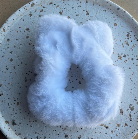 Scrunsie met oortjes | Wit