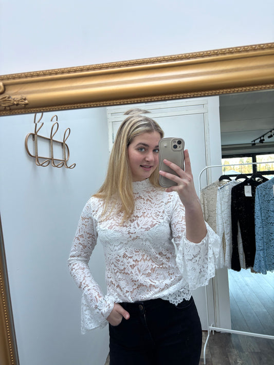 Kanten top | Wit