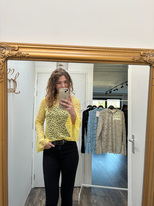 Kanten top | Geel