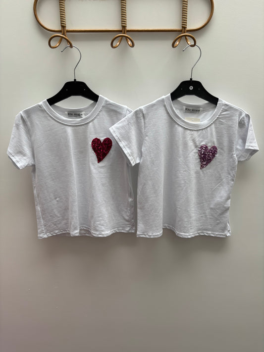 Top Glitter Hart| Lila